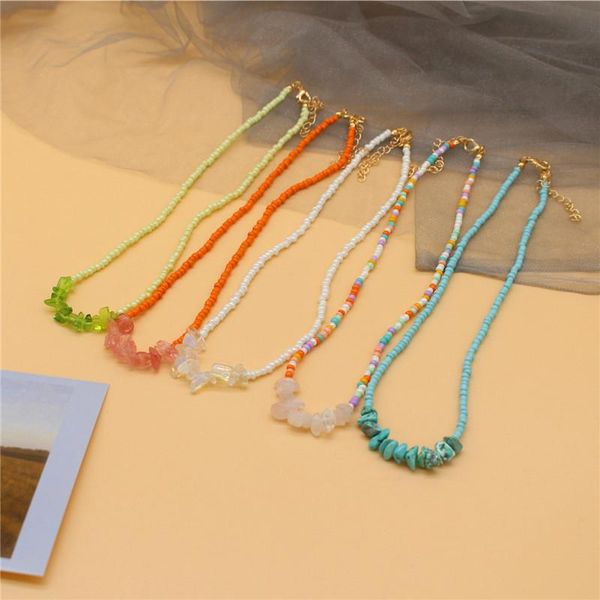 chokers simple choker necklace fashion seed beads irregular crystal stone pendant collar women girl handmade gift jewelry, Golden;silver
chokers simple choker necklace fashion seed beads irregular crystal stone pendant collar women girl handmade gift jewelry, Golden;silver