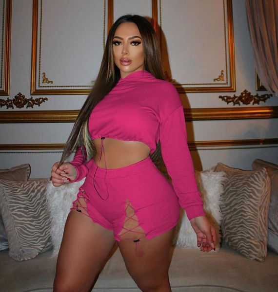 women's tracksuits 2021 women outfits fall casual fitness solid long sleeve hooded crop + bandage biker shorts 2 piece sets, Gray
women's tracksuits 2021 women outfits fall casual fitness solid long sleeve hooded crop + bandage biker shorts 2 piece sets, Gray