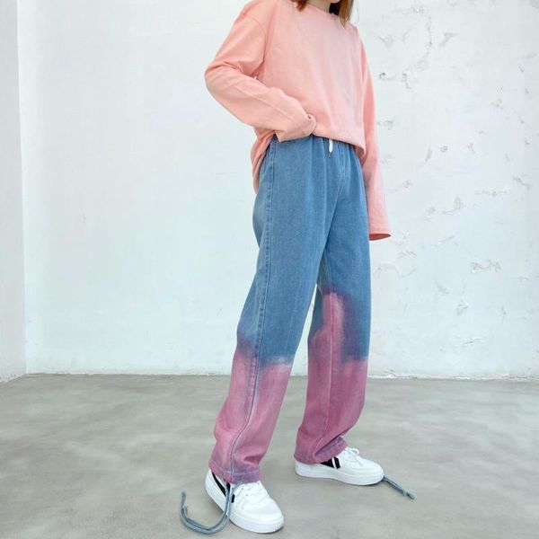 men's jeans high street gradient korean straight fashion loose casual streetwear hip hop wide leg, Blue
men's jeans high street gradient korean straight fashion loose casual streetwear hip hop wide leg, Blue