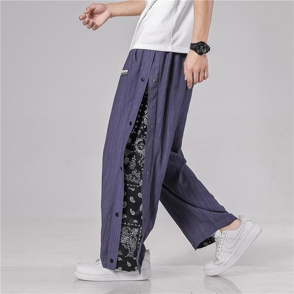 men's pants 2021summer men hip hop retro streetstyle wide leg mens pattern harajuku fashion patchwork male joggers trousers, Black
men's pants 2021summer men hip hop retro streetstyle wide leg mens pattern harajuku fashion patchwork male joggers trousers, Black