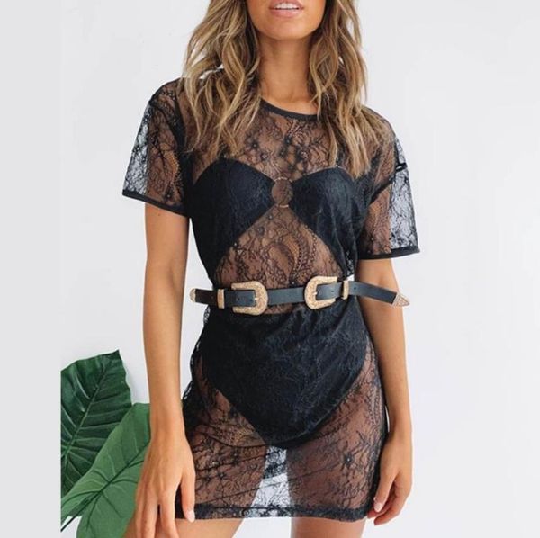 hirigin women swimwear bikini cover-ups lace sheer dress black mini beach fashion see throught women's, White;black
hirigin women swimwear bikini cover-ups lace sheer dress black mini beach fashion see throught women's, White;black