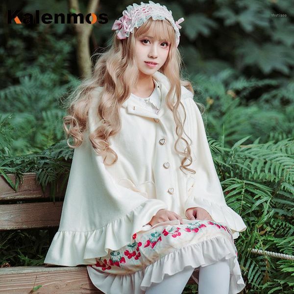 women's wool & blends lolita sweet coats women warm and plush thick ears bowknot pocket korean outside cloak fall clothes for japan, Black
women's wool & blends lolita sweet coats women warm and plush thick ears bowknot pocket korean outside cloak fall clothes for japan, Black