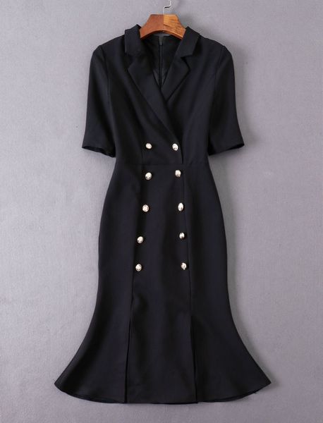 work clothes high-end lapel collar short sleeve women slim fishtail pure color black green s-xl suit bodycon elegant dress, Black;gray
work clothes high-end lapel collar short sleeve women slim fishtail pure color black green s-xl suit bodycon elegant dress, Black;gray