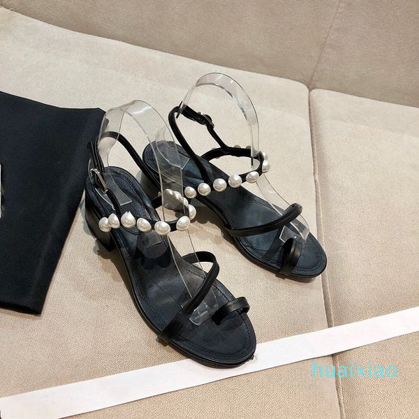 sandals summer all-match pearl one word buckle mirror peep toe one word with thick heel low heel shoes, Black
sandals summer all-match pearl one word buckle mirror peep toe one word with thick heel low heel shoes, Black