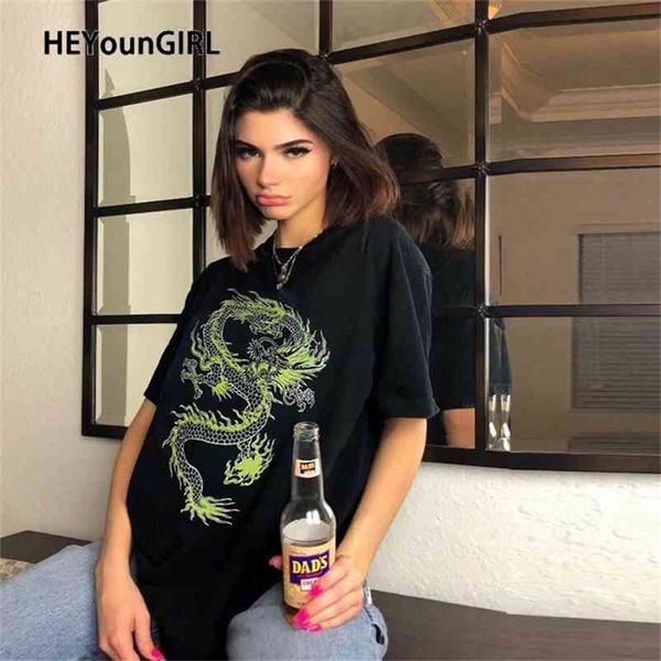 heyoungirl casual loose oversized t shirt ladies dragon printed short sleeve tee shirt women black streetwear t-shirts cotton 210330, White
heyoungirl casual loose oversized t shirt ladies dragon printed short sleeve tee shirt women black streetwear t-shirts cotton 210330, White