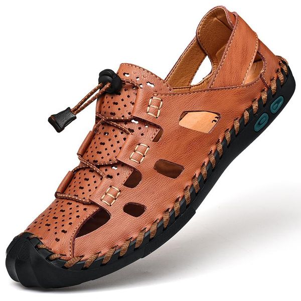 sandals summer men's genuine leather business casual shoes breathable design outdoor beach roman water sneakers, Black
sandals summer men's genuine leather business casual shoes breathable design outdoor beach roman water sneakers, Black