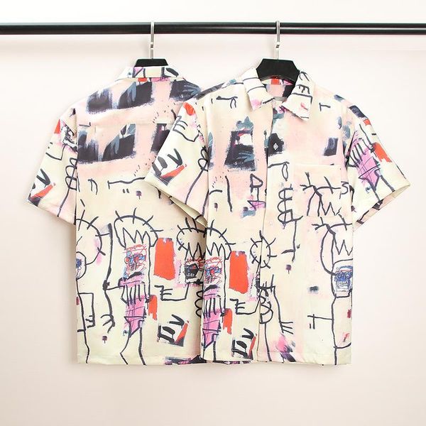 men's casual shirts wacko maria x 1:1 graffiti print hawaiian shirt men y2k cotton couple clothing, White;black
men's casual shirts wacko maria x 1:1 graffiti print hawaiian shirt men y2k cotton couple clothing, White;black