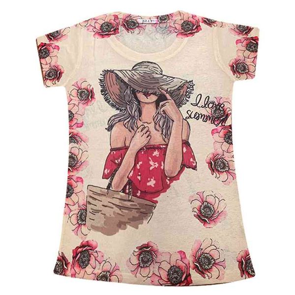 europe style summer fashion women's o neck short sleeves beauty floral print t-shirt tee female pullover casual tees 210428, White
europe style summer fashion women's o neck short sleeves beauty floral print t-shirt tee female pullover casual tees 210428, White