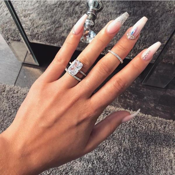 cluster rings fine 925 sterling silver promise ring diamond cz stone engagement wedding band for women bridal gemstones party jewelry, Golden;silver
cluster rings fine 925 sterling silver promise ring diamond cz stone engagement wedding band for women bridal gemstones party jewelry, Golden;silver