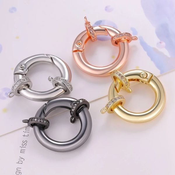 new diy spring clasp jewelry connectors with double micro pave copper ring, Silver
new diy spring clasp jewelry connectors with double micro pave copper ring, Silver