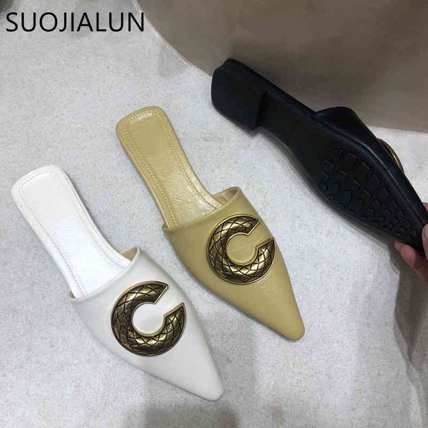 suojialun fashion brand women slippers slip on pointed toe elegant mules shoes flat heel metal buckle outdoor slides flip flop c0330, Black
suojialun fashion brand women slippers slip on pointed toe elegant mules shoes flat heel metal buckle outdoor slides flip flop c0330, Black