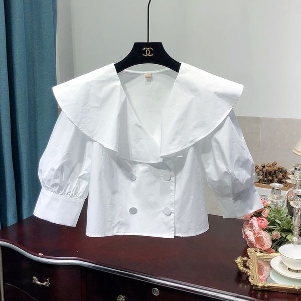 korean style sweet blouse loose v-neck white shirt for women large ruffled puff sleeve blusas short elegant all-match top
korean style sweet blouse loose v-neck white shirt for women large ruffled puff sleeve blusas short elegant all-match top