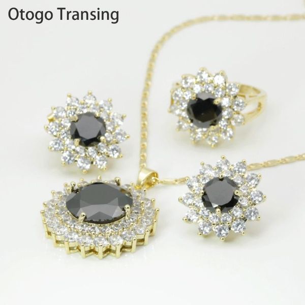 earrings & necklace otogo transing fashion jewelry sets gold color for women ring / black + cubic zirconia set-s099, Silver
earrings & necklace otogo transing fashion jewelry sets gold color for women ring / black + cubic zirconia set-s099, Silver