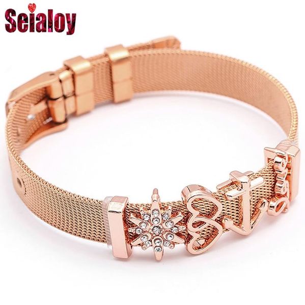 charm bracelets seialoy rose gold mesh stainless steel bracelet for women zircon brands fit couple friends jewelry gift, Golden;silver
charm bracelets seialoy rose gold mesh stainless steel bracelet for women zircon brands fit couple friends jewelry gift, Golden;silver