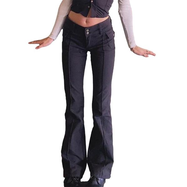 women's jeans autumn black side pockets fashion vintage solid color skinny flared pants trousers, Blue
women's jeans autumn black side pockets fashion vintage solid color skinny flared pants trousers, Blue
