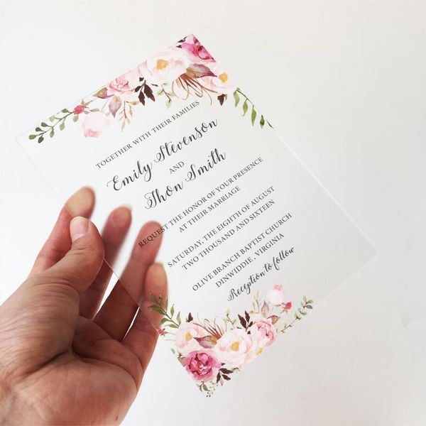 greeting cards personalised 50pcs per lot rustic floral water color style 5x7inch frosted acrylic wedding invitation
greeting cards personalised 50pcs per lot rustic floral water color style 5x7inch frosted acrylic wedding invitation