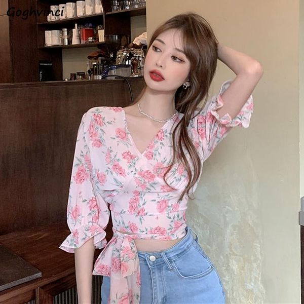 women's blouses & shirts cropped women slim bow v-neck sweet elegant french temperament flare sleeve print ladies summer fashion all, White
women's blouses & shirts cropped women slim bow v-neck sweet elegant french temperament flare sleeve print ladies summer fashion all, White