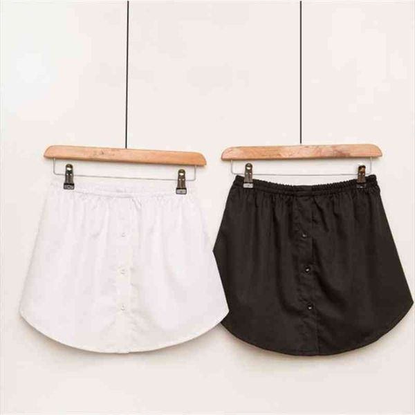 korean a-line flared curved fake women skirt false hem button down solid color elastic waist detachable decorative apron, Black
korean a-line flared curved fake women skirt false hem button down solid color elastic waist detachable decorative apron, Black