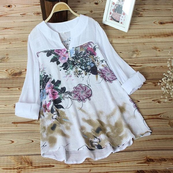 women's blouses & shirts 2021 korean cotton linen women shirt plus size 5xl printing stitching long sleeve womens and, White
women's blouses & shirts 2021 korean cotton linen women shirt plus size 5xl printing stitching long sleeve womens and, White