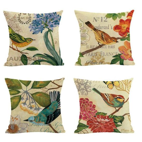 cushion/decorative pillow 2pcs/set retro flax pillowcase floral bird pattern sofa cushion cover case home bedroom decoration textile 
cushion/decorative pillow 2pcs/set retro flax pillowcase floral bird pattern sofa cushion cover case home bedroom decoration textile