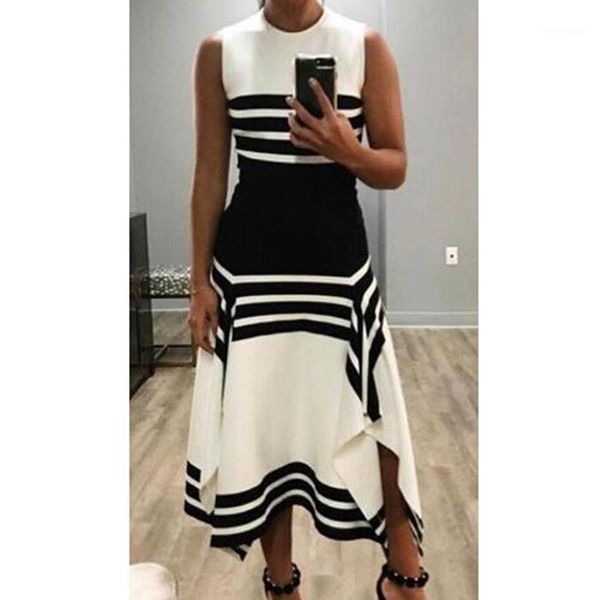 casual dresses women stripe sleeveless dress round neck long vestido vintage black white striped party vestidos, Black;gray
casual dresses women stripe sleeveless dress round neck long vestido vintage black white striped party vestidos, Black;gray