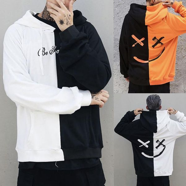men's hoodies & sweatshirts hoodie fashion happy smile print patchwork hooded men woman hip hop pullovers couple streetwear, Black
men's hoodies & sweatshirts hoodie fashion happy smile print patchwork hooded men woman hip hop pullovers couple streetwear, Black