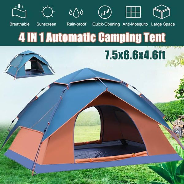 3-4 person protable outdoor automatic tents camping beach tent waterproof sun shelter travelling hiking large space green/orange and shelter
3-4 person protable outdoor automatic tents camping beach tent waterproof sun shelter travelling hiking large space green/orange and shelter