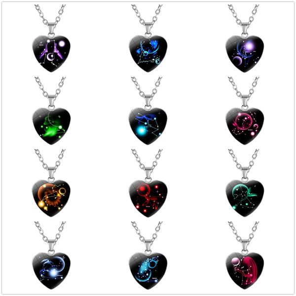 beautiful twelve constellation heart glass pendant necklace party home women lovely silver plated charm gifts decor
beautiful twelve constellation heart glass pendant necklace party home women lovely silver plated charm gifts decor