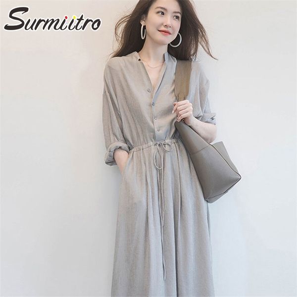 plus size s-4xl long shirt dress women spring summer lace up sleeve tunic ladies sunress female 210421, Black;gray
plus size s-4xl long shirt dress women spring summer lace up sleeve tunic ladies sunress female 210421, Black;gray