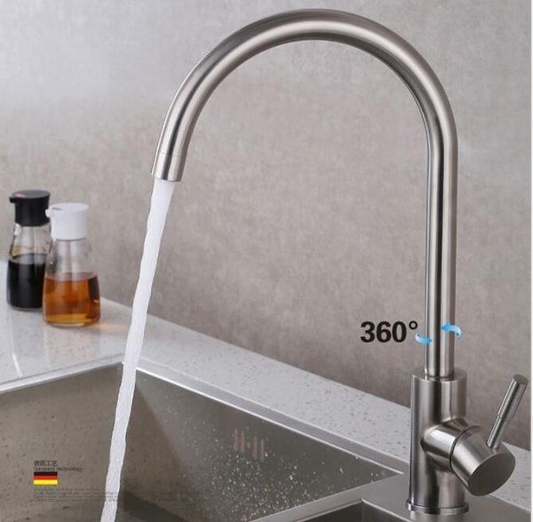 bathroom sink faucets sus 304 stainless steel & cold water kitchen faucet 360 swivel basin brushed nickel mixer deck mounted tap
bathroom sink faucets sus 304 stainless steel & cold water kitchen faucet 360 swivel basin brushed nickel mixer deck mounted tap