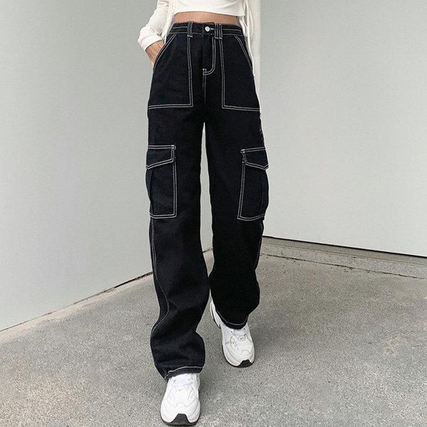 fashion sewing thread pocket overalls jeans woman high waist pants casual loose wide leg women straight trousers my2321 women's, Blue
fashion sewing thread pocket overalls jeans woman high waist pants casual loose wide leg women straight trousers my2321 women's, Blue
