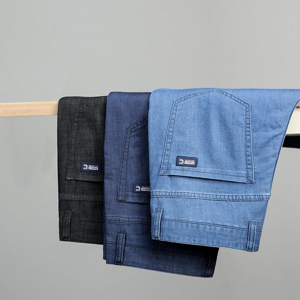 men's jeans brand 2021 summer modal fabric elastic soft fashion business classic style denim pants trousers male 40 42, Blue
men's jeans brand 2021 summer modal fabric elastic soft fashion business classic style denim pants trousers male 40 42, Blue