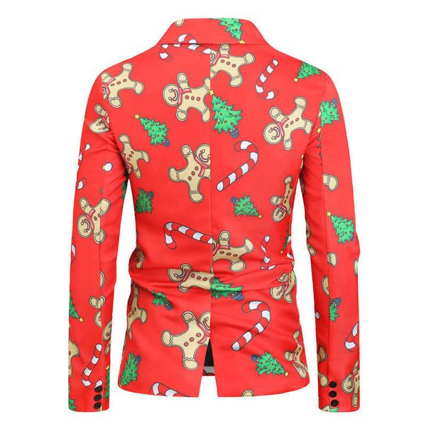 suits & men's blazers casual 3d printing christmas suit coat, White;black