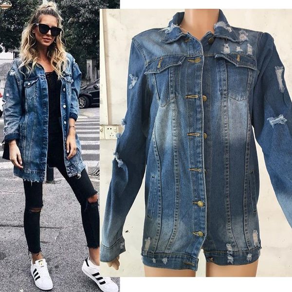 women's trench coats ladies long denim jacket european and american style elegant large size hole design female casual coat windbreaker, Tan;black
women's trench coats ladies long denim jacket european and american style elegant large size hole design female casual coat windbreaker, Tan;black