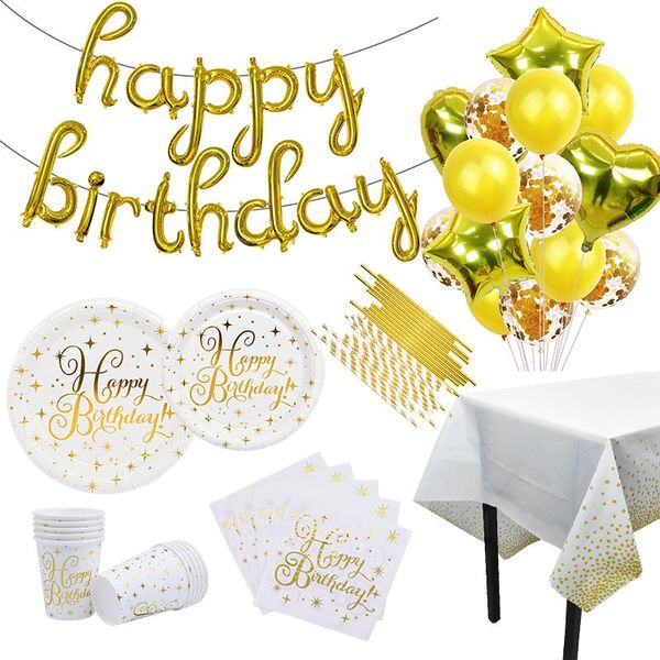 gold party disposable tableware set paper cups plates straws banner latex balloons birthday decoration kids supplies dinnerware
gold party disposable tableware set paper cups plates straws banner latex balloons birthday decoration kids supplies dinnerware