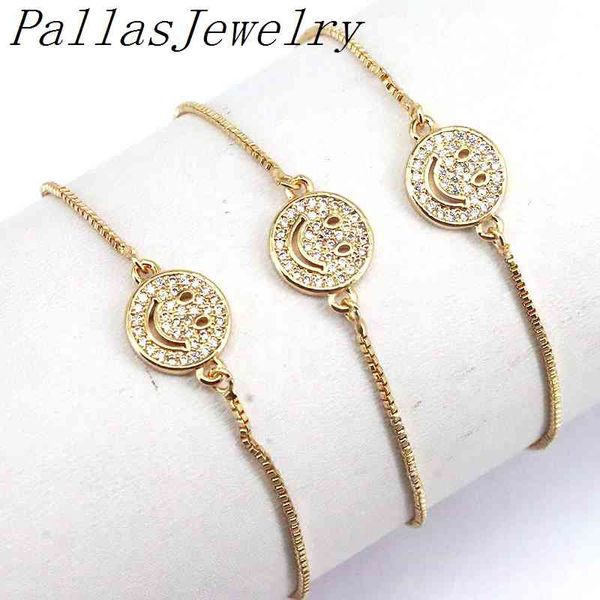 10pcs fashion cubic zirconia gold plated cz cute smiling face charm adjustable bracelet jewelry, Golden;silver
10pcs fashion cubic zirconia gold plated cz cute smiling face charm adjustable bracelet jewelry, Golden;silver