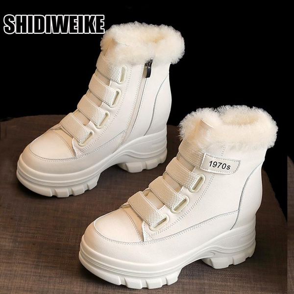 boots 2021 winter high platform 8cm heels women thick sole ankle shoes leather wedge sneakers keep warm plush, Black
boots 2021 winter high platform 8cm heels women thick sole ankle shoes leather wedge sneakers keep warm plush, Black