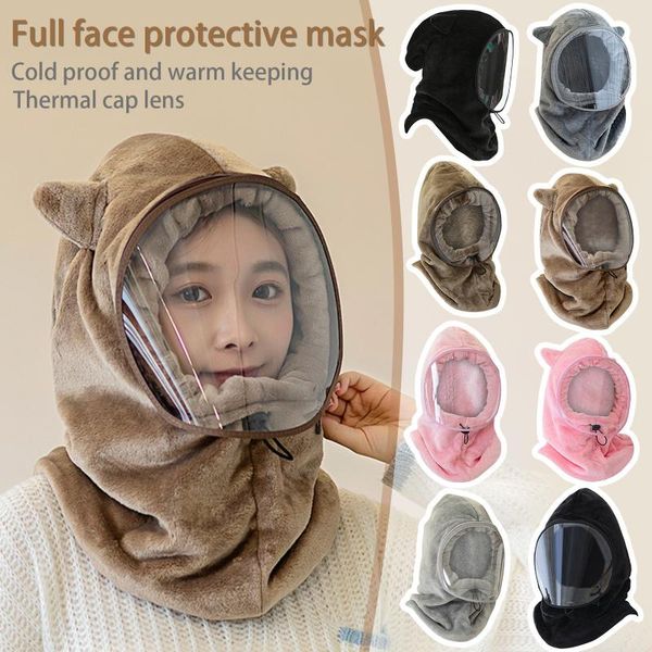 berets thicken winter cycling windproof hat female neck protection scarf and ear warm cap with protective mask for adult, Blue;gray
berets thicken winter cycling windproof hat female neck protection scarf and ear warm cap with protective mask for adult, Blue;gray