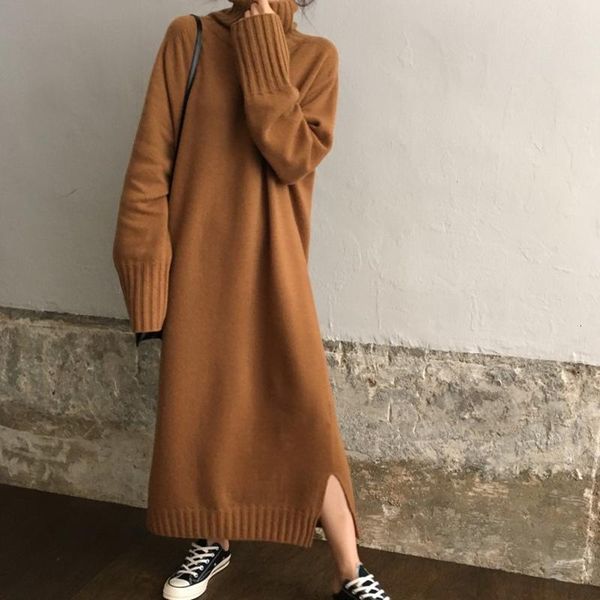 casual dresses autumn winter turtleneck pullover sweater long knitted dress women full sleeve vestido korean style fashion loose robe femme, Black;gray
casual dresses autumn winter turtleneck pullover sweater long knitted dress women full sleeve vestido korean style fashion loose robe femme, Black;gray
