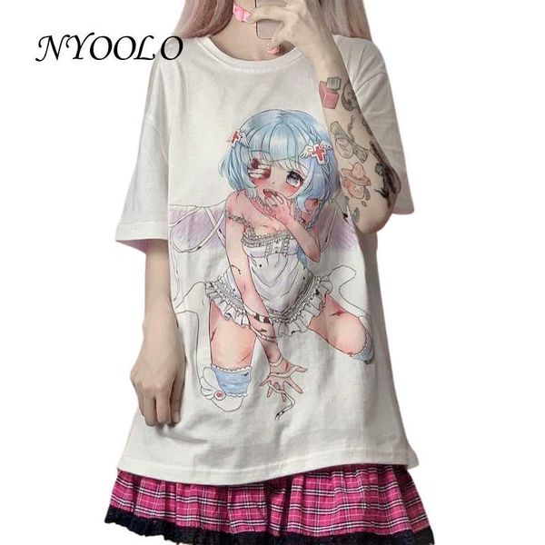 harajuku cartoon anime sick girl print short sleeve y2k t-shirt women 2021 summer o-neck pullovers sweet kawaii tee women's, White
harajuku cartoon anime sick girl print short sleeve y2k t-shirt women 2021 summer o-neck pullovers sweet kawaii tee women's, White