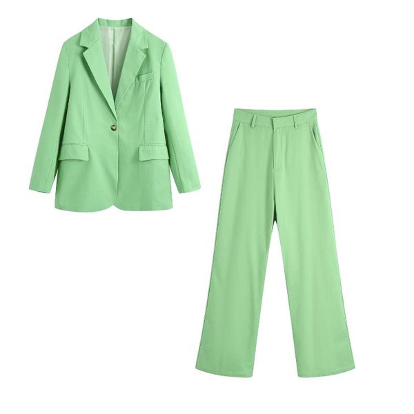 women's two piece pants jc·kilig 2021 one button decorative long sleeve loose casual suit b1629-1630, White
women's two piece pants jc·kilig 2021 one button decorative long sleeve loose casual suit b1629-1630, White