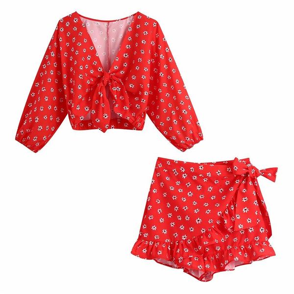 women's tracksuits shorts sets summer two piece set women 2021 red floral knot crop female high waist skorts woman outfit, Gray
women's tracksuits shorts sets summer two piece set women 2021 red floral knot crop female high waist skorts woman outfit, Gray