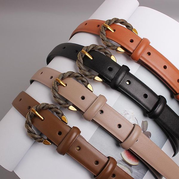 belts french design vintage twisted buckle pin cowskin waist belt for women genuine leather waistband female jean pant strap 2021, Black;brown
belts french design vintage twisted buckle pin cowskin waist belt for women genuine leather waistband female jean pant strap 2021, Black;brown