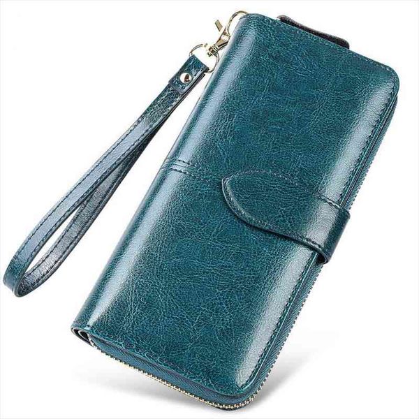 women wallet genuine leather wallets long retro oil wax hand strap clutch lady phone coin purse card holder, Red;black
women wallet genuine leather wallets long retro oil wax hand strap clutch lady phone coin purse card holder, Red;black