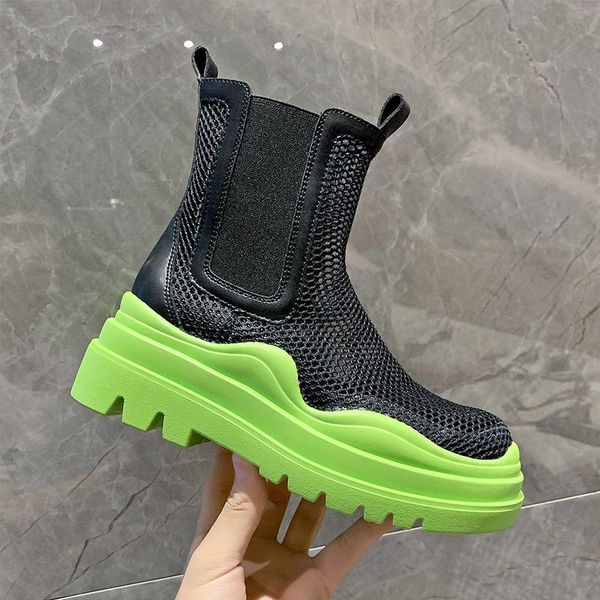 summer fashion mesh women ankle boots slip-on breathable ladies motocycle thick sole platfrom shoes, Black
summer fashion mesh women ankle boots slip-on breathable ladies motocycle thick sole platfrom shoes, Black