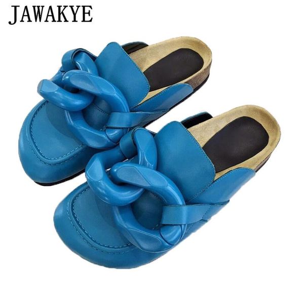 gold chain decor flat mules lazy loafers shoes woman leather slippers brand casual half party, Black
gold chain decor flat mules lazy loafers shoes woman leather slippers brand casual half party, Black