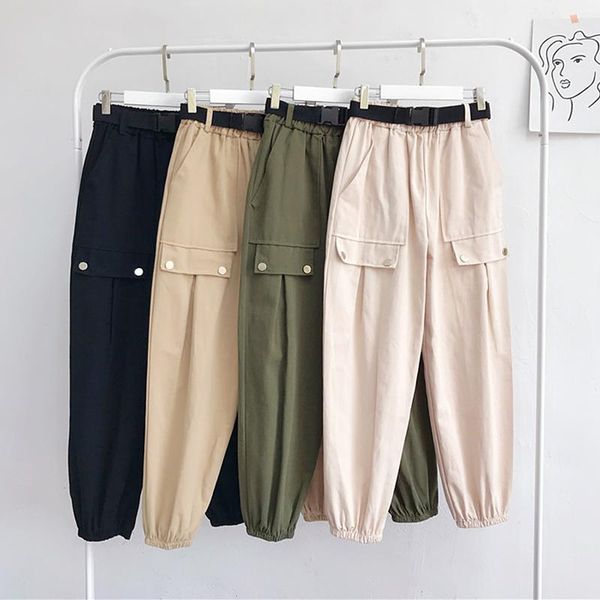 women's pants & capris streetwear cargo women high waist loose khaki green black with belt plus size trousers hip hop pantalon femme, Black;white
women's pants & capris streetwear cargo women high waist loose khaki green black with belt plus size trousers hip hop pantalon femme, Black;white