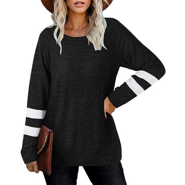 women's t-shirt fashion striped long sleeve women o neck loose simple tee female 2021 spring fall tshirts ladies clothing, White
women's t-shirt fashion striped long sleeve women o neck loose simple tee female 2021 spring fall tshirts ladies clothing, White