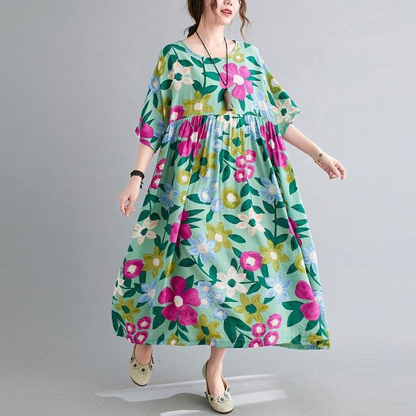 plus size dresses m- loose summer dress print floral prairie chic holiday travel casual soft cotton linen women long maxi, Black
plus size dresses m- loose summer dress print floral prairie chic holiday travel casual soft cotton linen women long maxi, Black