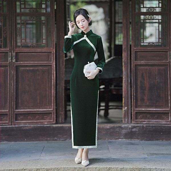 ethnic clothing autumn women long sleeve velour qipao elegant orientale banquet mandarin collar cheongsam oversize 4xl, Red
ethnic clothing autumn women long sleeve velour qipao elegant orientale banquet mandarin collar cheongsam oversize 4xl, Red